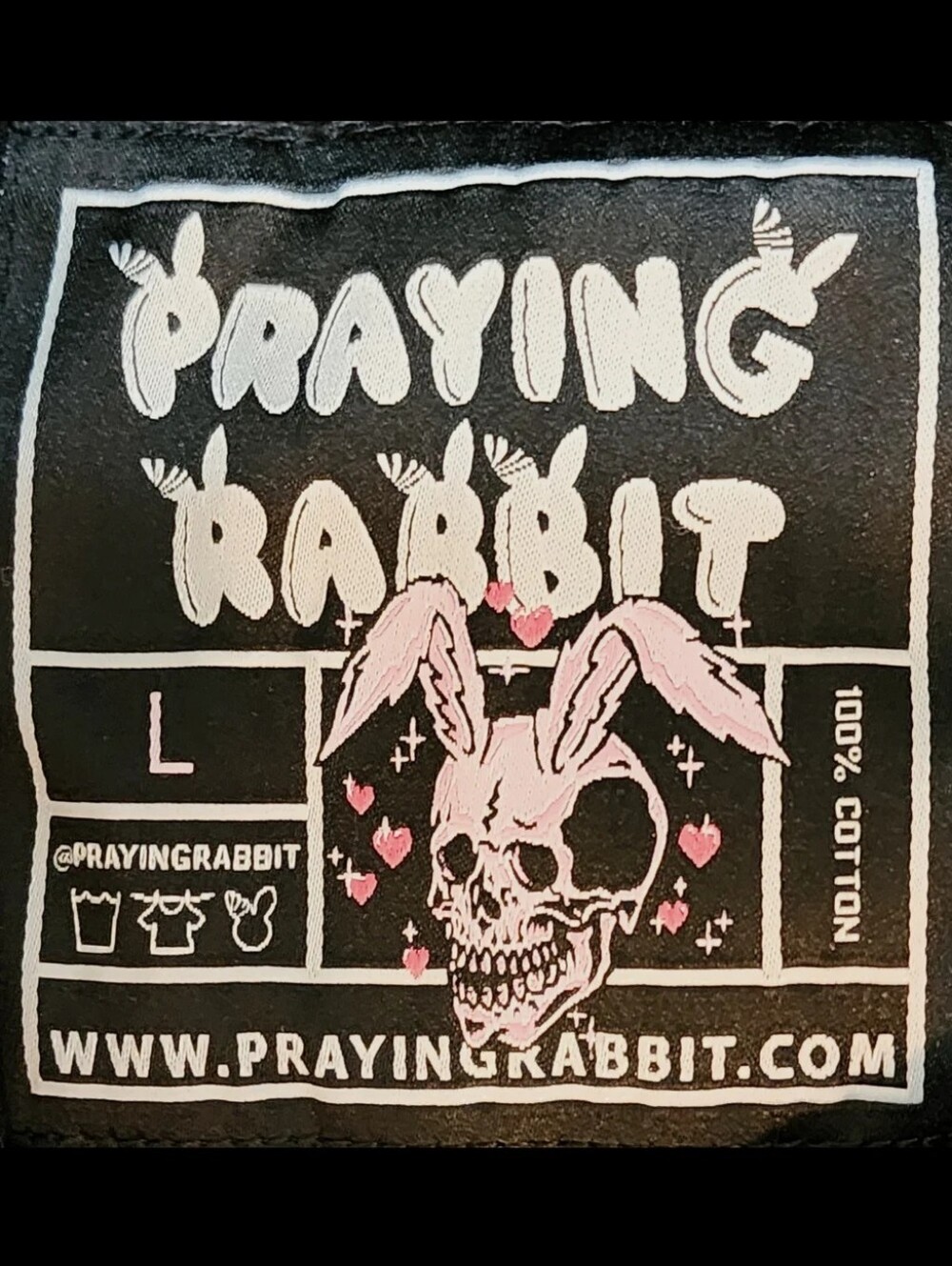 Black Short-Sleeve Graphic Tee with Praying Mermaid Print - PRAYING RABBIT - Picture 3 of 4